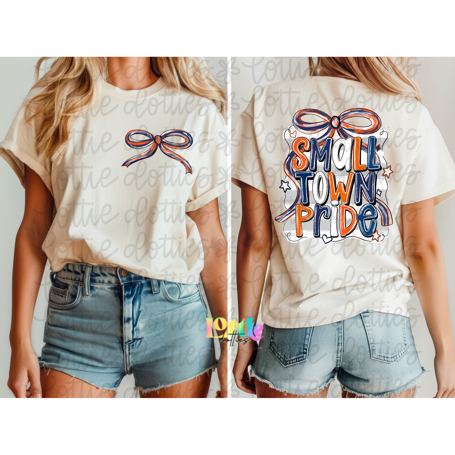 Small town pride PNG - Navy & orange School Spirit - Sublimation - Digital Download