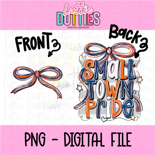 Small town pride PNG - Navy & orange School Spirit - Sublimation - Digital Download