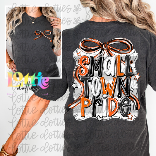 Small town pride PNG - Black & orange School Spirit - Sublimation - Digital Download