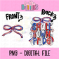 Small Town Pride PNG - Red & royal Small Town - bow design - Digital Download