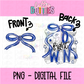 Go fight win PNG - Royal blue and white Small Town - bow design Sublimation - Digital Download