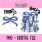 Small Town Pride PNG - Royal blue and white Small Town - bow design Sublimation - Digital Download
