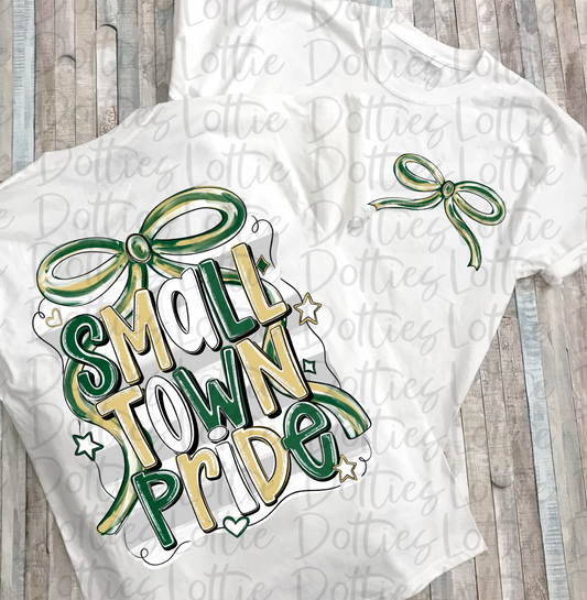 Small town pride PNG - Green & Vegas Gold School Spirit - Sublimation - Digital Download