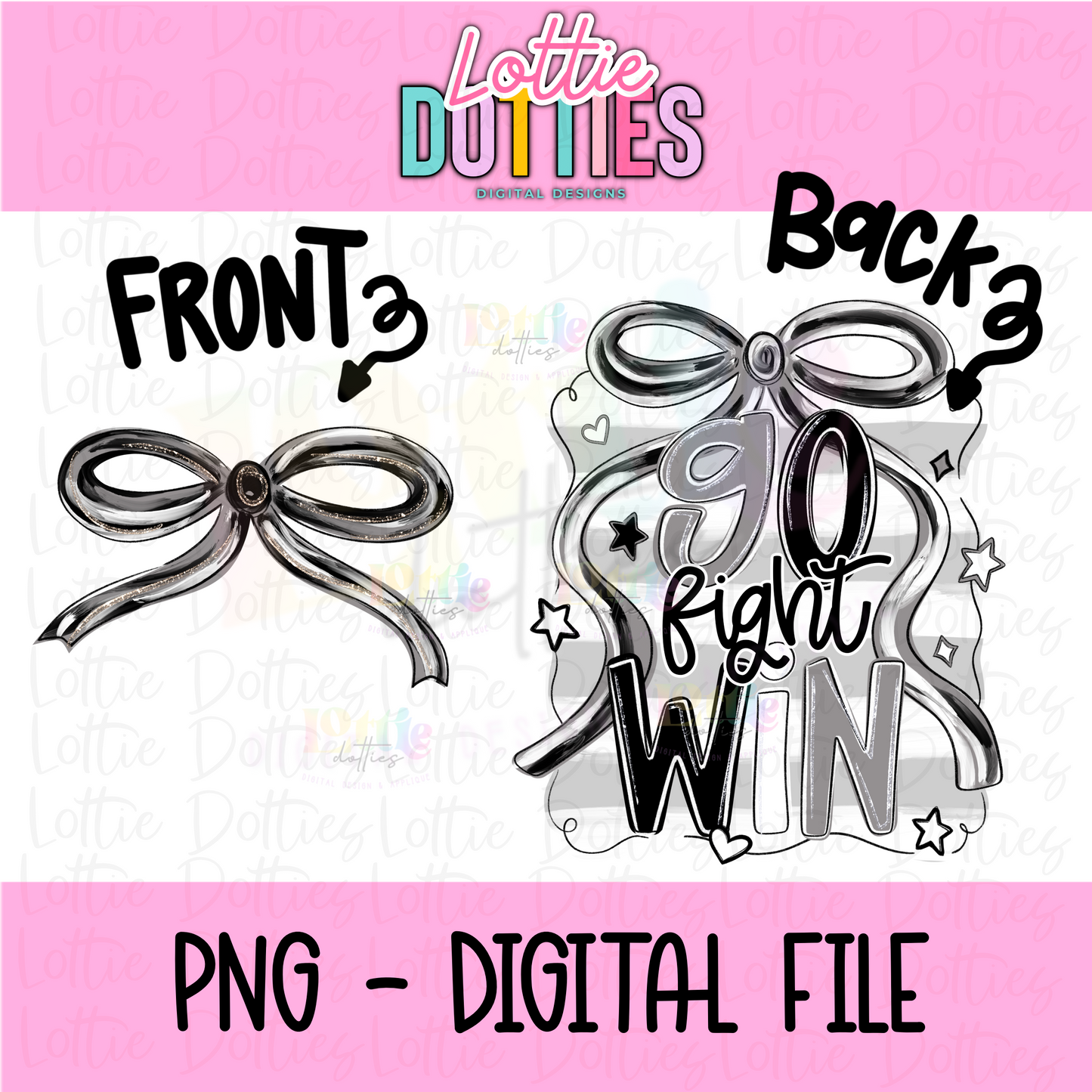 Go Fight Win PNG - Black & Gray School Spirit - Sublimation - Digital Download