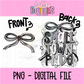 Small town pride PNG - Black & Gray School Spirit - Sublimation - Digital Download
