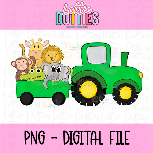 Tractor Png - Boys Sublimation Design - Digital Download - zoo animals