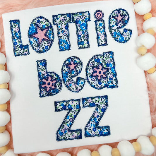 Lottie Bea ZZ Applique Alphabet - Machine Embroidery Applique Design - Alphabet Applique - Instant Download  - Alpha Pack