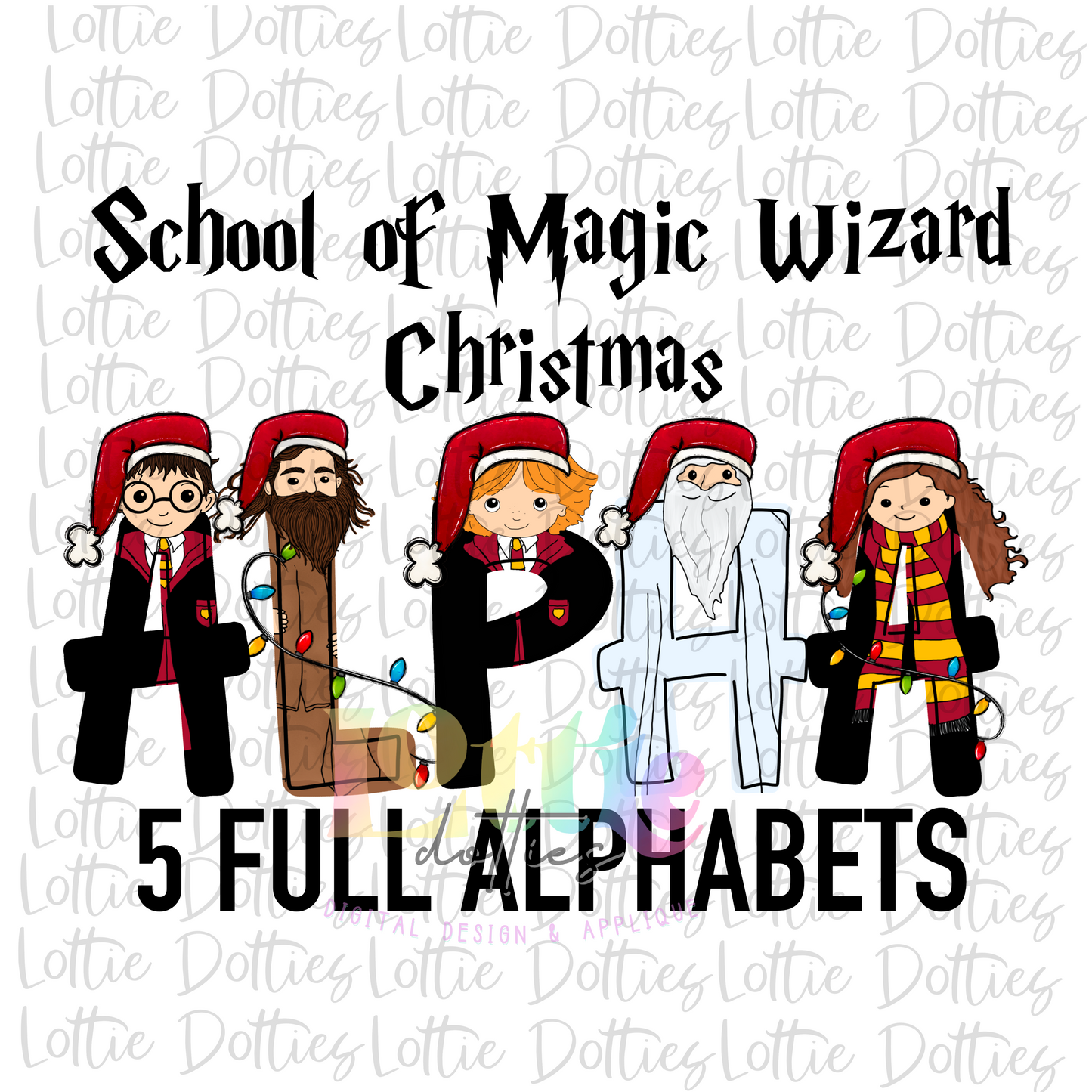 Christmas Wizard School of Magic Alphabet - Alpha Pack - Alphabet Clipart - Instant Download  - Alpha Pack