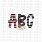 Maroon & Black Tie Dye Spirit - Alphabet Clipart - Instant Download  - Alpha Pack