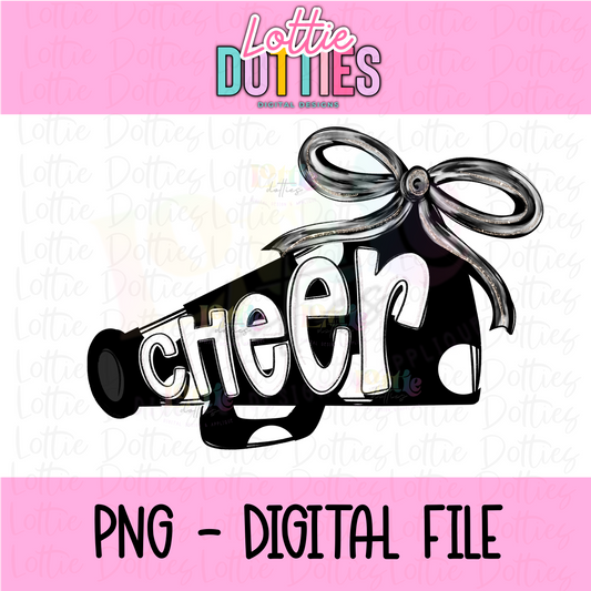 Cheer Megaphone PNG - Black and White - Digital Design