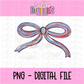 Bow PNG - Red and Columbia Blue Bow design  - Digital Download