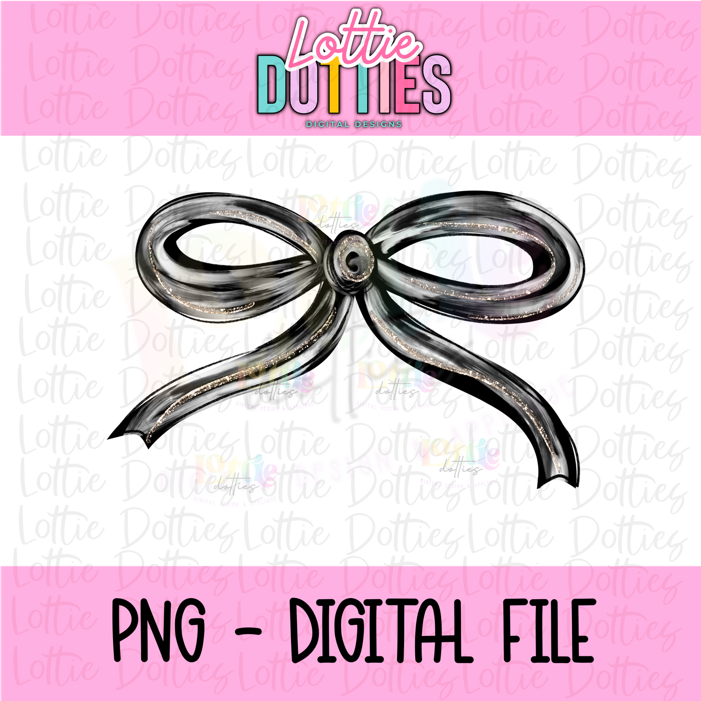 Bow PNG - Black and White Bow design  - Digital Download
