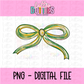 Bow PNG - Green and Gold Bow design  - Digital Download
