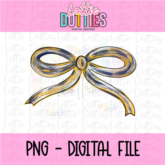 Bow PNG - Navy and Gold Bow design  - Digital Download
