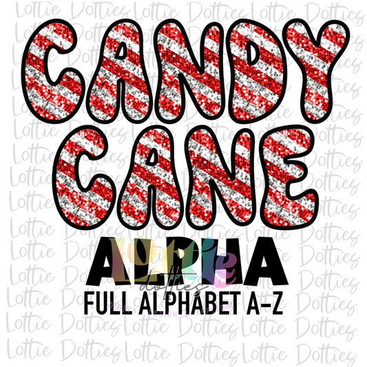 Candy Cane Applique Alphabet - Alpha Pack - Alphabet Clipart - Instant Download