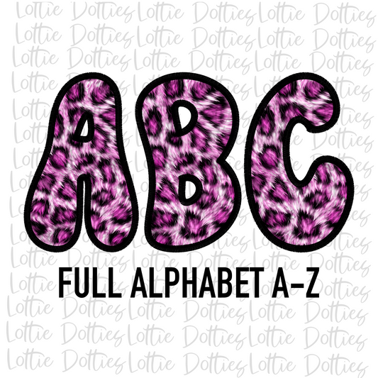 Pink Cheetah Alphabet - Alpha Pack - Alphabet Clipart - Instant Download