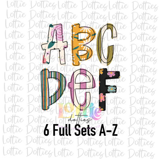 Fall alpha  - Alphabet Clipart - Instant Download  - Alpha Pack 6 Full Set A - Z