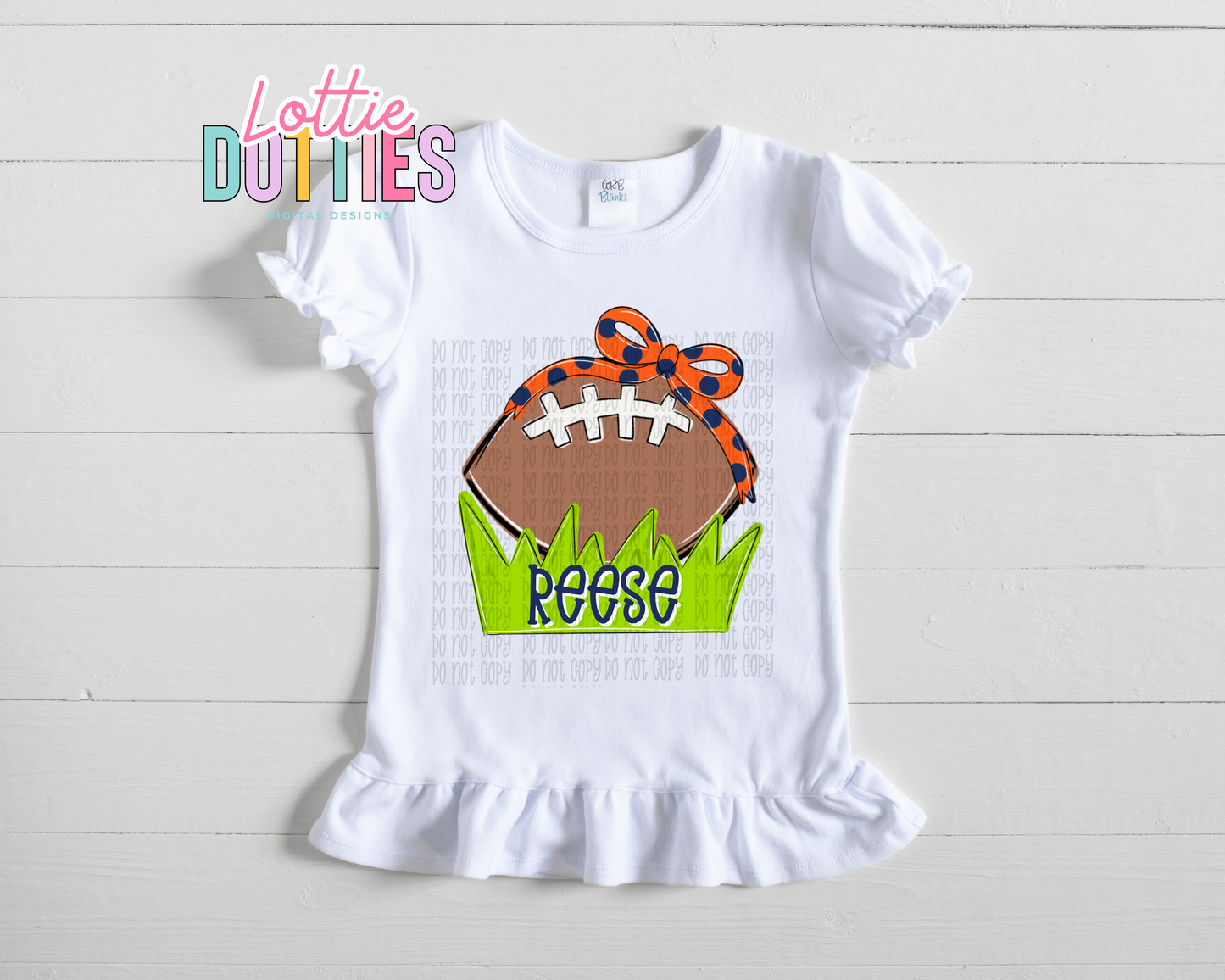 Football Bow - Orange & Navy Football Bow PNG - Bow Design Sublimation - Digital Download
