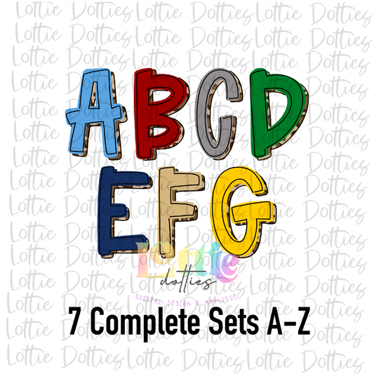 School Colors Alpha Pack - Alphabet Clipart - Instant Download