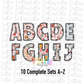 Retro Christmas Alphabet - Alpha Pack - Alphabet Clipart - Instant Download