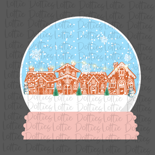 Christmas snow globe PNG- Snow Globe Sublimation- Digital Download - Gingerbread House