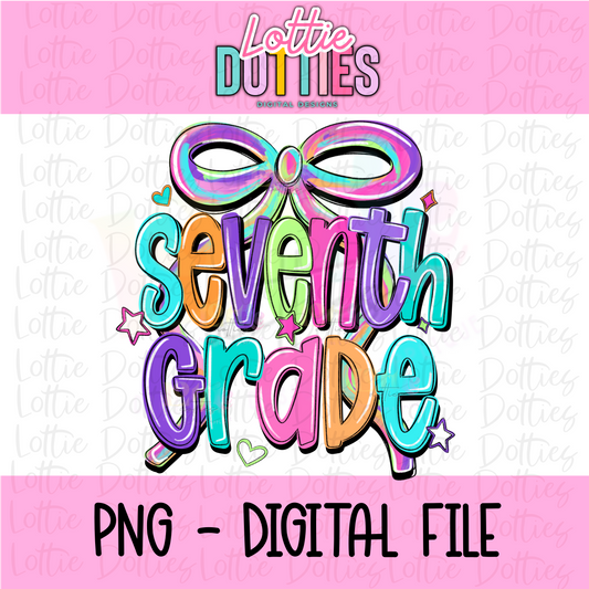 Seventh Grade Png - Seventh Grade Pastel Sublimation - Digital Download