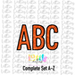 Orange Sequin Spirit - Alphabet Clipart - Instant Download  - Alpha Pack