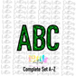 Green Sequin Spirit - Alphabet Clipart - Instant Download  - Alpha Pack