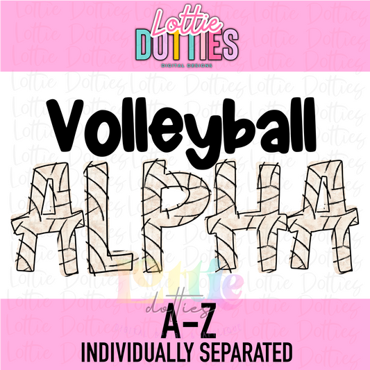 Volleyball Alphabet - Alpha Pack - Alphabet Clipart - Instant Download  - Alpha Pack