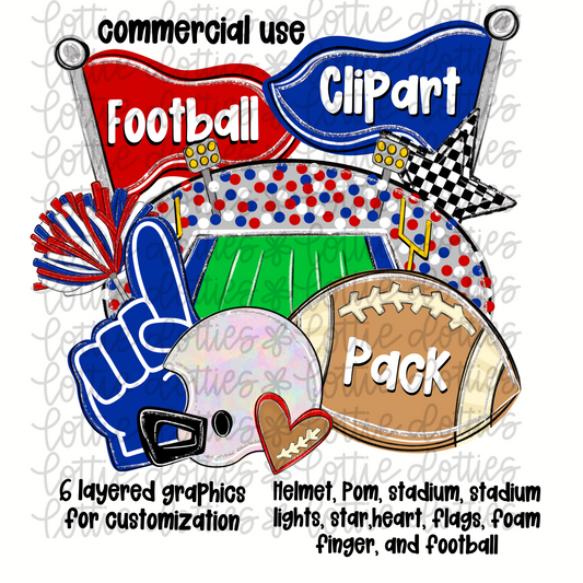 COMMERCIAL USE Football Clipart Pack
