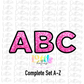 Thick Faux Appliqué Pink - Alphabet Clipart - Instant Download  - Alpha Pack