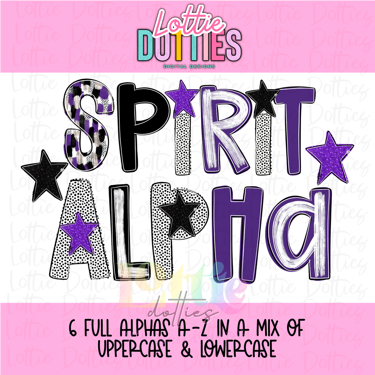 Purple and Black Poppy Alpha - Black & Purple- Alphabet - Alpha Pack ...