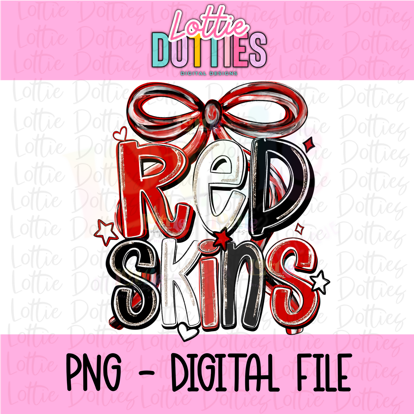 Redskins PNG -  Redskins bow design - Digital Design - Red and Black
