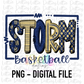 Storm Basketball PNG - Navy and Vegas Gold Storm Png - Digital Download