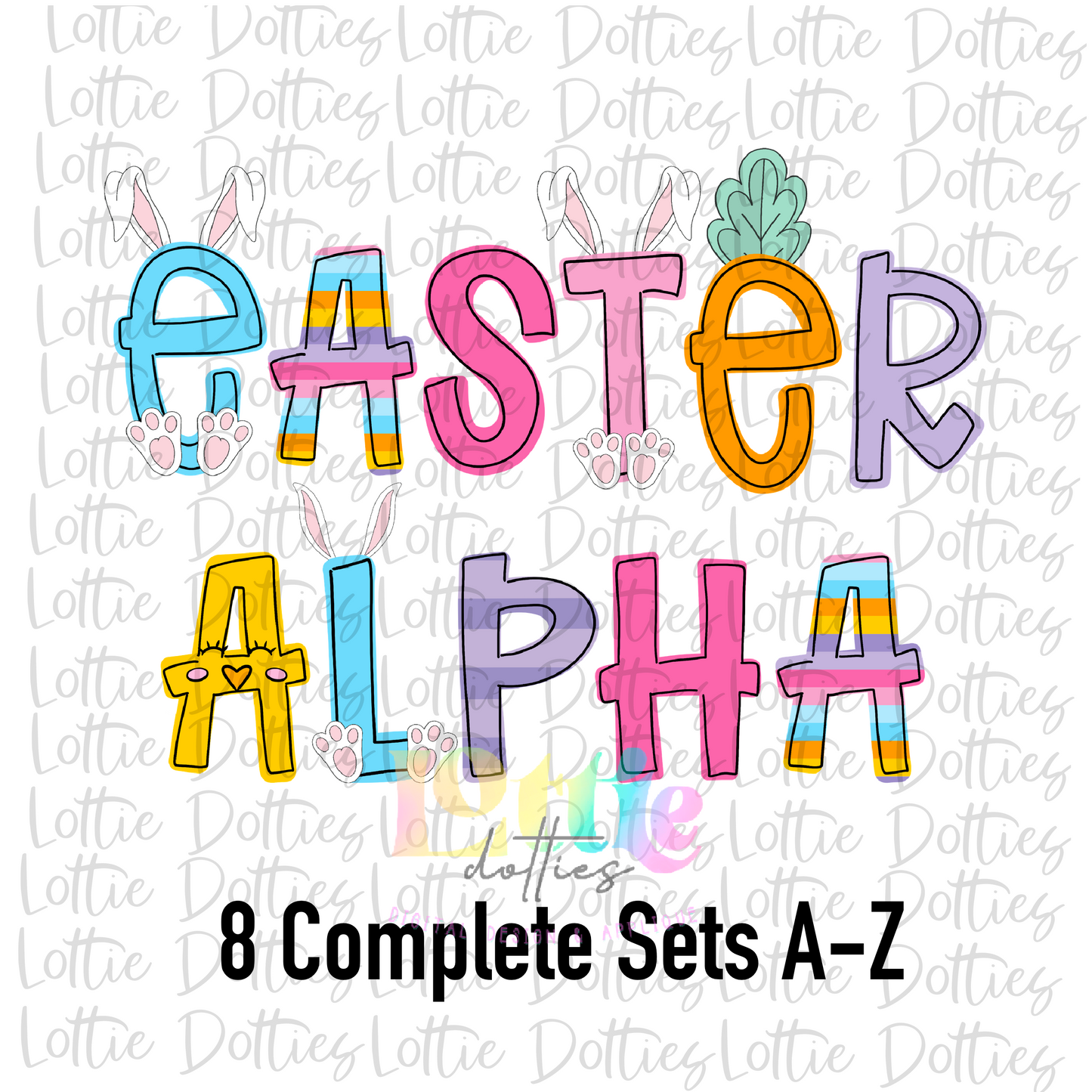 Easter Alpha Pack - Alphabet Clipart - Instant Download  - Alpha Pack