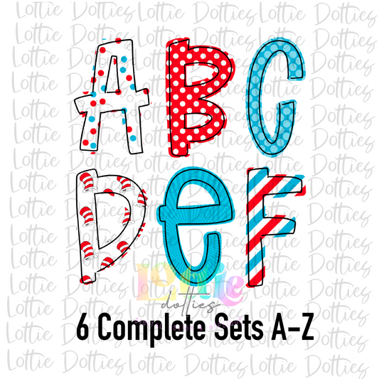 RAA Red & Blue - Alpha Pack - Alphabet Clipart - Instant Download