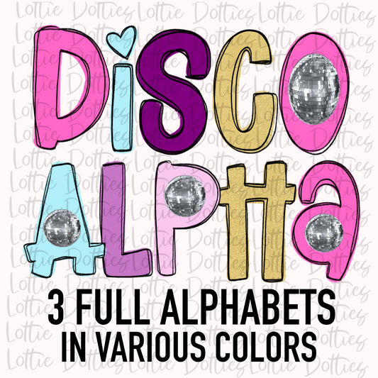 Disco Alphabet - Alpha Pack - Alphabet Clipart - Instant Download  - Alpha Pack