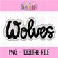 Wolves PNG - Instant Download - Digital Download -  Sublimation Design - Black and White