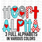 Heart Alpha- Alphabet Clipart - Instant Download  - Alpha Pack - Red Blue Gray