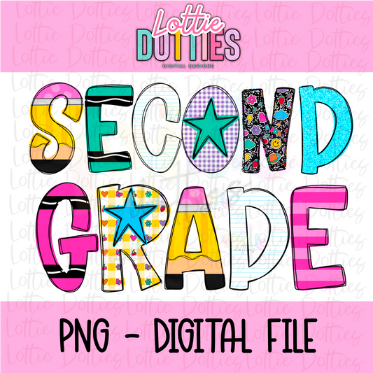 Second Grade PNG - Second Grade Sublimation - Digital Design