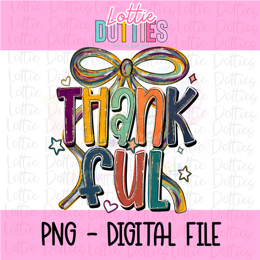 Thankful  Png - Thanksgiving Design- Digital Download - Fall Png