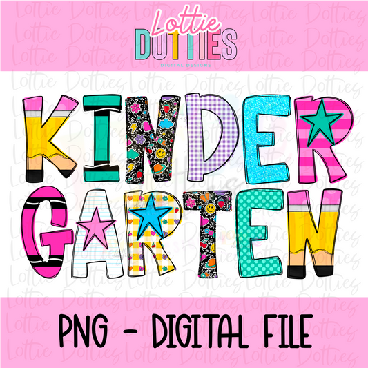Kindergarten Png - School Sublimation  - Back To School Design