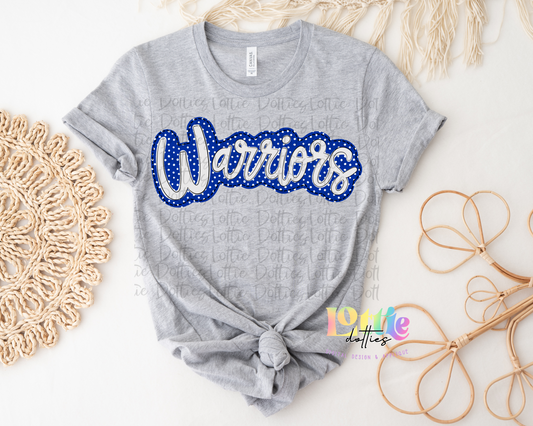 Warriors- royal blue - PNG - sublimation design - Digital Download - fa team dot