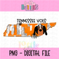 Tennessee Vols Png - Tennessee State Sublimation Design - School Spirit Design - Digital Download
