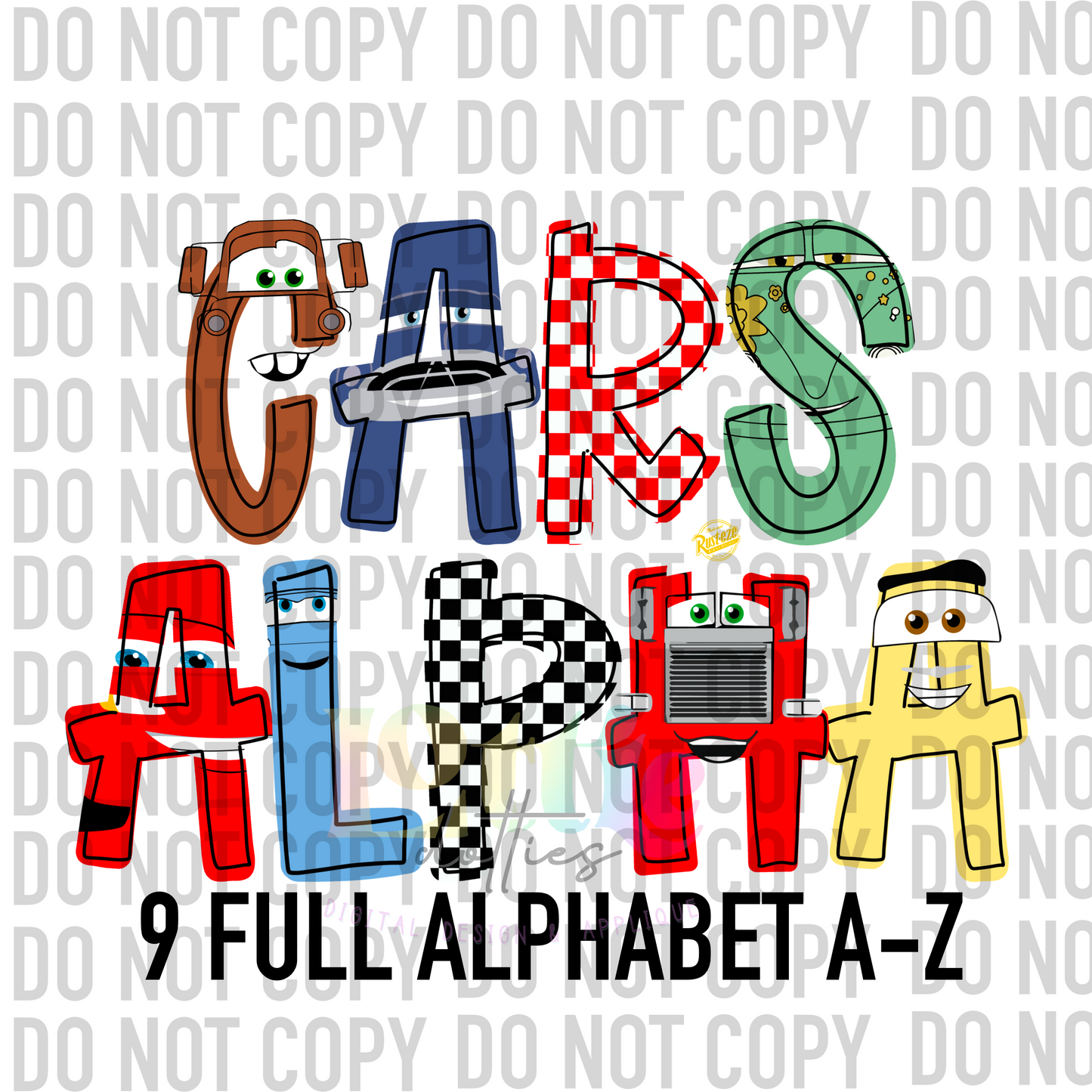 Cars Alphabet - Alpha Pack - Alphabet Clipart - Instant Download  - Alpha Pack