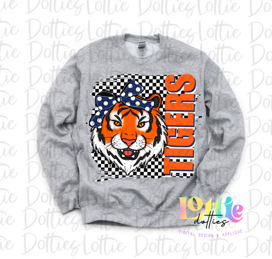 Tigers Png - Tigers Navy & Orange Design - Team spirit design - Digital Download - Bow