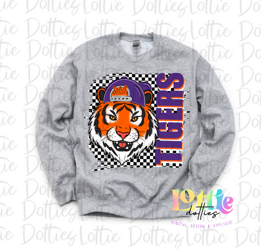 Tigers Png - Tigers Purple & Orange Design - Team spirit design - Digital Download - Hat