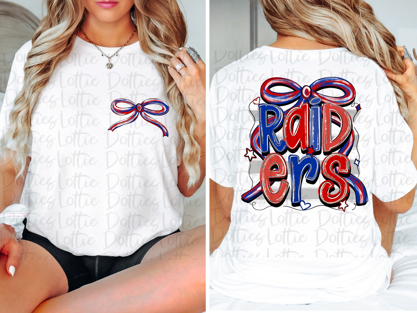 Raiders PNG - Raiders Red and Royal Blue bow design - Digital Download - coquette design
