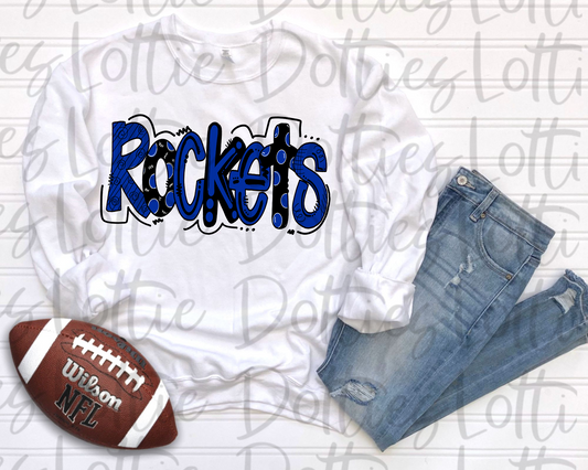 Rockets PNG - Rockets Sublimation - Digital Design - Royal and Black