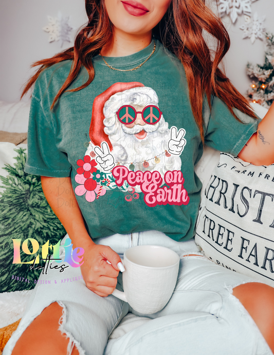 Santa Peace On Earth - PNG - Christmas - Sublimation - Digital Download